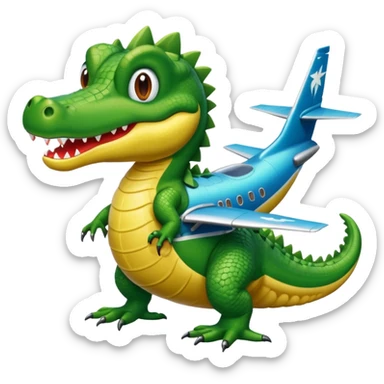 Hazme un cocodrilo con cuerpo de avión sticker