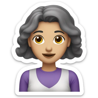 Armenian woman sayin hi in purple clouths  sticker