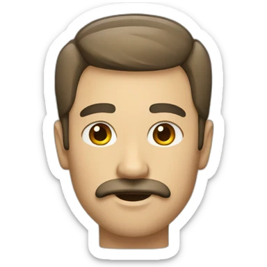 Man with little mustache sticker
