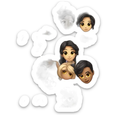 Emojis para chicas y chicos gamer color de cabello negro con auriculares tono de piel blanca para tiktok sticker