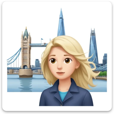 quelqu'un qui admire la vue depuis un point panoramique avec une ville avec des gratte ciel et Tower Bridge en contrebas
 sticker