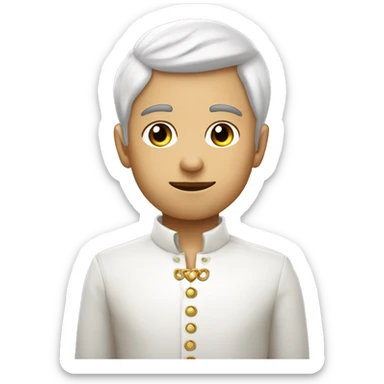 Garcon blanc de peau, brun,qui se mort de la leve et qui rougit avec des coeur a la place des yeux sticker