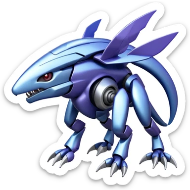 Futuristic Cool Cute Edgy Shiny Legendary Digimon-Genesect-Palkia-hybrid full body sticker