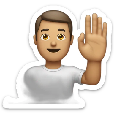 Man making a stop sign with it's hand in front of him sticker