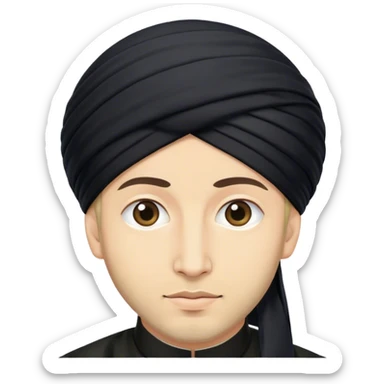 shia muslim scholar with a black turban, make sure the turban doesn't look like a sikh turban sticker