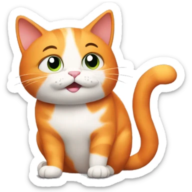 Orange cat having an idea sticker