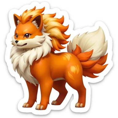 Vulpix-Arcanine-Fakémon-hybrid-creature (full body)  sticker