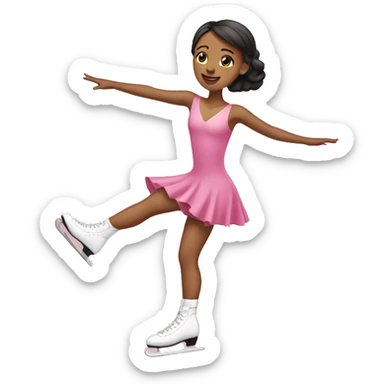 Ice skater wearing pink dress  sticker