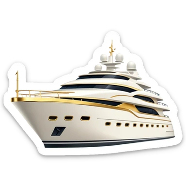 Luxury Yacht - Azimut 72 (Model Year: 2020) (Iconic colour: White with gold trim) sticker