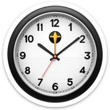 horloge avec la petite aiguille sur le 6 et la grande sur le 3 sticker