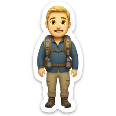 white guy hiker sticker