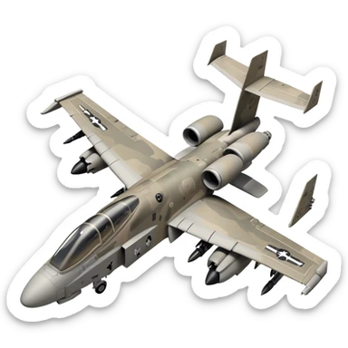 Warthog Jet (A-10 Thunderbolt II) - Fairchild Republic (Model Year: 2022) (Iconic colour: Desert camo) sticker