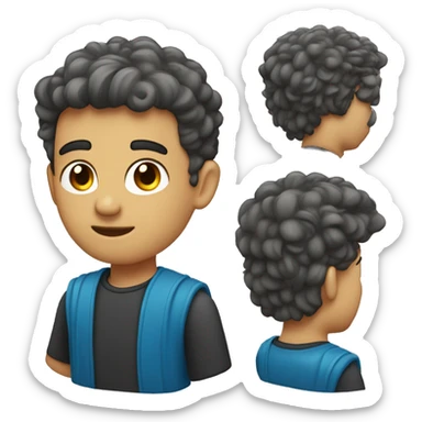 menino com cabelo ruivo,olhos azuis,cabelo curto e pele branca. sticker
