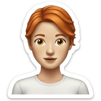 Redhead woman freckles Center parting sticker