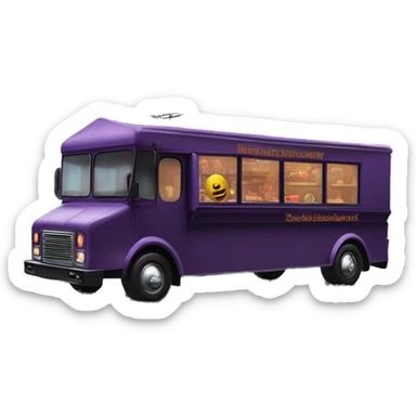 Double decker Reality morticia Addams haunted dream house on food truck  sticker