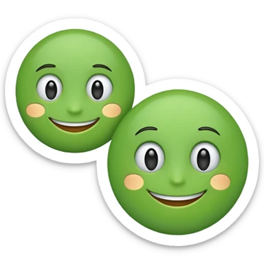 two green emojis one smaller than the other  sticker