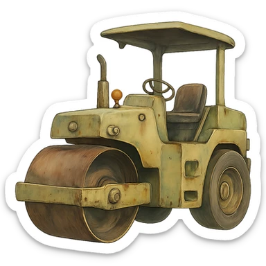 ghibli style road roller sticker