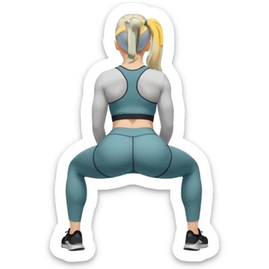 girl working out glutes shirt on but showing from behind but she's squatting and full body zoomed out also more coverage please  sticker