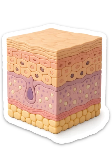 tessuto porzione di epidermide umana in salute 3d sticker