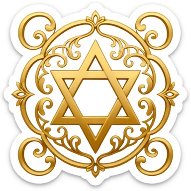 tetragrammaton, ornate Hebrew script with flourishes sticker
