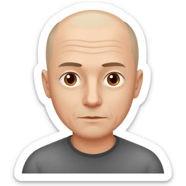 hombre, 50 años poco pelo rapado delgado sticker