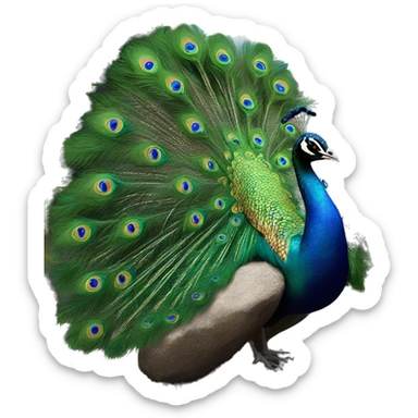 Peacock on a big ol fucking rock sticker
