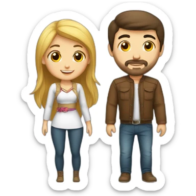 a russian girl and a turkish guy, lovers sticker