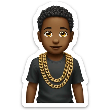 Baby boy wearing gold Cuban chain sticker