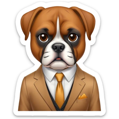 Boxer dog in a suit sticker