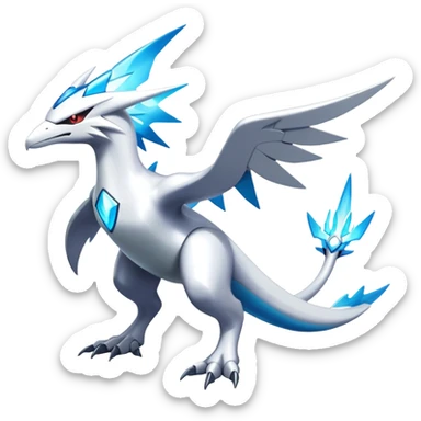 Futuristic Modern Epic Legendary Shiny Cyber-Latios-Latias-Dialga-Reshiram-Creature, (full body) sticker