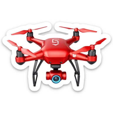 Red Drone – parcel grip + LED light,Courier Drones. sticker