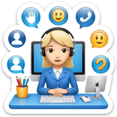 a desktop interface of help desk sticker