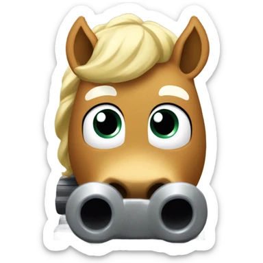 Cheval palomino fille galope  sticker