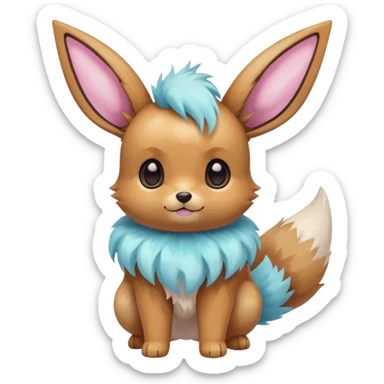 Kawaii Shiny Colorful Pastel Eevee Full Body sticker