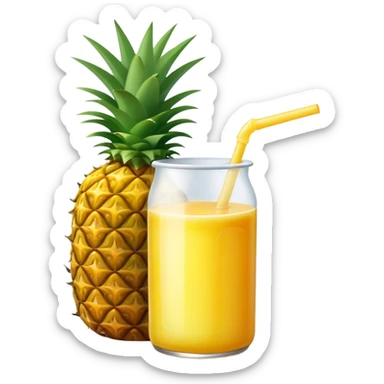 Bottle pineapple juice sticker