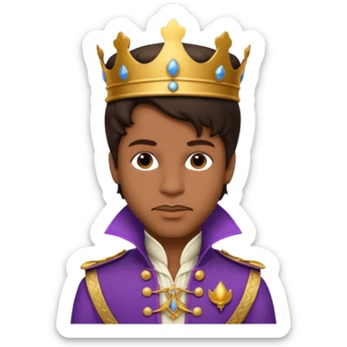 Prince Rogers Nelson with dark brown hair sticker