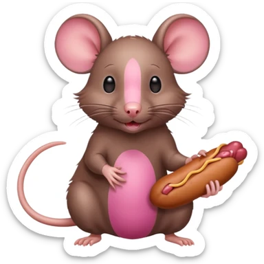 Rat with a wiener sticker