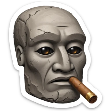 Easter island head smoking cigar sticker