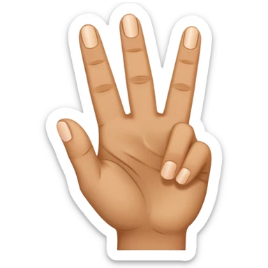 hand with thumb , index finger and middle finger up and the other 2 fingers down  sticker
