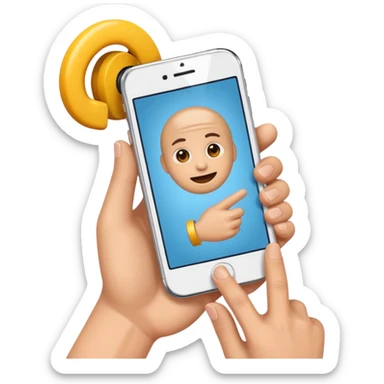 Create an emoji of a hand lifting a phone to answer a call."
 sticker