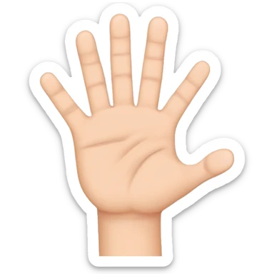 Hand with all fingers but thumb and pinky down. index, middle, and ring finger sticking to each other sticker