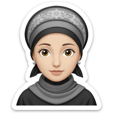 orthodox jewish woman greyscale with tichel kercheif circa. 1890 sticker