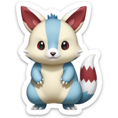 Shiny Furret-Minccino-Oshawott-Zangoose-Hybrid (Full body) sticker