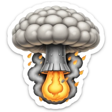 atomic bomb mushroom cloud in the shape of the letter T sticker