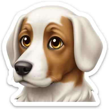 dog weiss braun sticker
