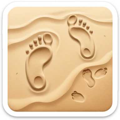 inner child footsteps on sand w adult footsteps sticker