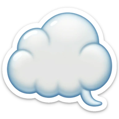 rounded thought bubble with small trailing bubbles, empty, no face, classic emoji style sticker