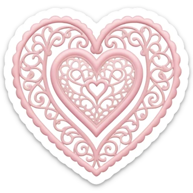 Pastel lace heart sticker
