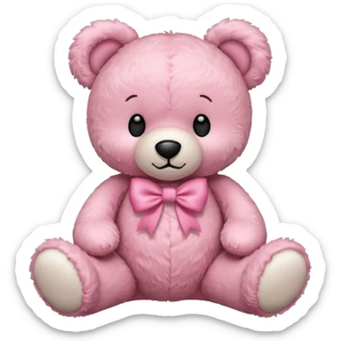 pink bow teddy solo sticker