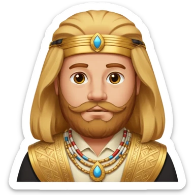 fat male blond reddish long hair agent with three-day-beard in egypt with pyramid. sticker